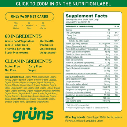 Gruns Adults Super Greens Gummies