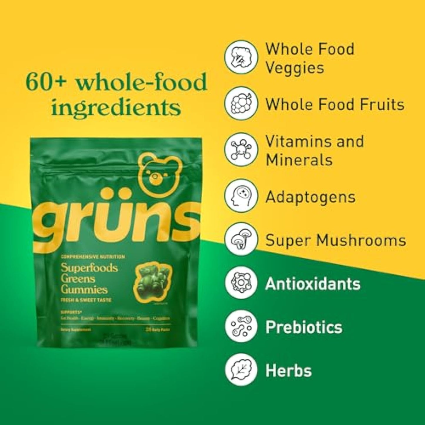 Gruns Adults Super Greens Gummies